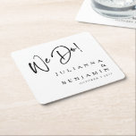 Dessous-de-verre Carré En Papier Moderne Nous faisons Élégant Personnalisé Mariage<br><div class="desc">Dessous de verre de papier Mariage noir et blanc personnalisé</div>