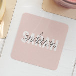 Dessous-de-verre Carré En Papier Moderne Pastel Rose Beauté Personnalisée Vous Nom<br><div class="desc">Moderne Pastel Rose Beauté Personnalisée Vous Nom</div>