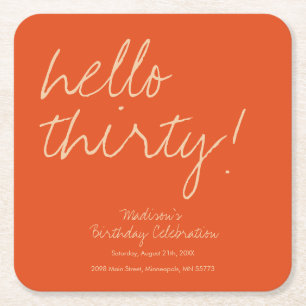 Dessous-de-verre Carré En Papier Moderne Simple 30e anniversaire