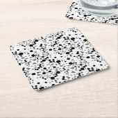 Dessous-de-verre Carré En Papier Moderne Simple Blanc Terrazzo Carrelage Noir (Incliné)