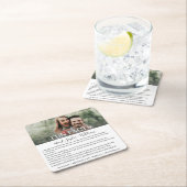 Dessous-de-verre Carré En Papier Moderne Simple Photo Fun Faits Mariage Carré Papie (En situation)