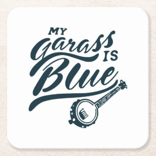 Dessous-de-verre Carré En Papier Mon banjo est bleu