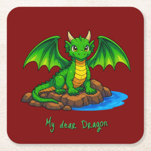 Dessous-de-verre Carré En Papier Mon cher Dragon