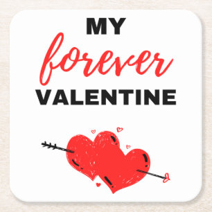Dessous-de-verre Carré En Papier Mon Forever Valentine Black