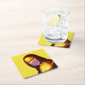 Dessous-de-verre Carré En Papier Mona Lisa Chauffage gomme Bulle (En situation)
