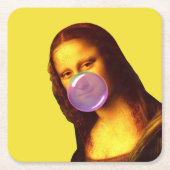 Dessous-de-verre Carré En Papier Mona Lisa Chauffage gomme Bulle (Devant)