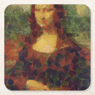 Dessous-de-verre Carré En Papier Mona Lisa Lettuce Art fine Cuillère végétale
