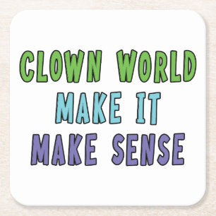 Dessous-de-verre Carré En Papier Monde des clowns