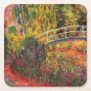 Dessous-de-verre Carré En Papier Monet Water Lily Pond et Water Irises