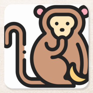 Dessous-de-verre Carré En Papier Monkey