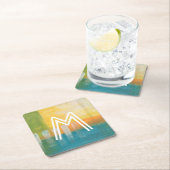 Dessous-de-verre Carré En Papier Monogramme | Champs Citrus I (En situation)