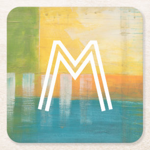 Dessous-de-verre Carré En Papier Monogramme   Champs Citrus I