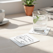 Dessous-de-verre Carré En Papier Monogramme de Coquelicot