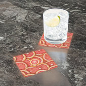 Dessous-de-verre Carré En Papier Monogramme de pamplemousse rose fraîchement récolt