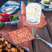 Dessous-de-verre Carré En Papier Monogramme de pamplemousse rose fraîchement récolt