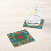 Dessous-de-verre Carré En Papier Monogramme Flore tropicale sur l'impression en osi (En situation)