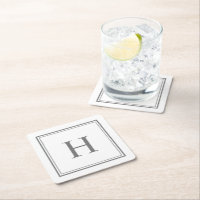 Monogramme Gris Classique Simple sur Fond Blanc