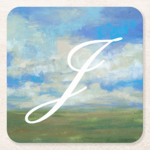 Dessous-de-verre Carré En Papier Monogramme   Jour lumineux I