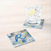 Dessous-de-verre Carré En Papier Monogramme | Laver blanc III (En situation)