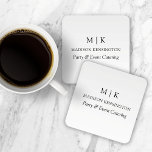 Dessous-de-verre Carré En Papier Monogramme minimaliste moderne ou ajouter un logo<br><div class="desc">Dessous de verre de papier minimaliste modernes. Noir & Blanc ou choisissez vos couleurs personnalisées. Parfait pour les petites entreprises, les marques d'entreprise, les traiteurs, les boulangeries cafés, les restaurants et plus encore. Facile à personnaliser avec vos initiales monographiques, nom et information d'entreprise, titre de poste, slogan ou même ajouter...</div>