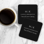 Dessous-de-verre Carré En Papier Monogramme minimaliste ou ajouter un logo Business<br><div class="desc">Dessous de verre de papier minimaliste modernes. Noir & Blanc ou choisissez vos couleurs personnalisées. Parfait pour les petites entreprises, les marques d'entreprise, les traiteurs, les boulangeries cafés, les restaurants et plus encore. Facile à personnaliser avec vos initiales monographiques, nom et information d'entreprise, titre de poste, slogan ou même ajouter...</div>