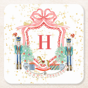 Dessous-de-verre Carré En Papier Monogramme Noël Crest