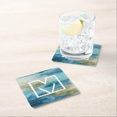 Dessous-de-verre Carré En Papier Monogramme | Ocean Flow II (En situation)