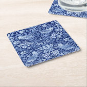 Dessous-de-verre Carré En Papier Monotone bleu de fraises Thief, William Morris (Incliné)
