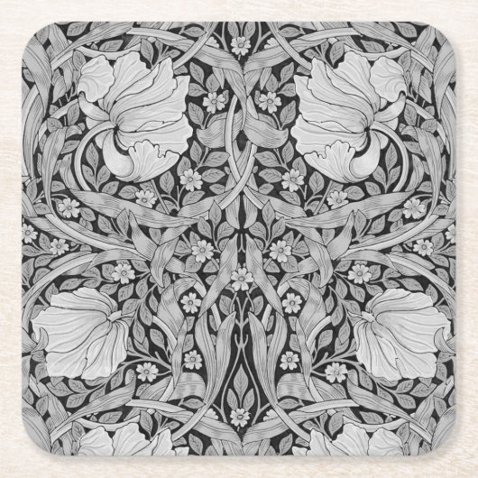 Dessous-de-verre Carré En Papier Monotone gris Pimpernel, William Morris (Devant)