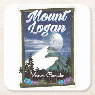 Dessous-de-verre Carré En Papier Mont Logan, Yukon, Canada