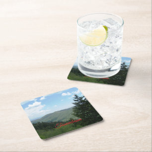 Dessous-de-verre Carré En Papier Montagne de Tannenbaum Noël