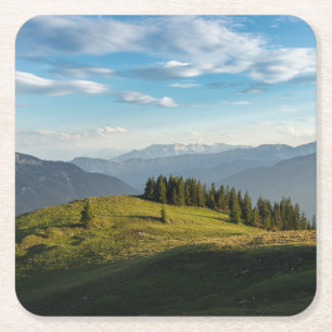 Dessous-de-verre Carré En Papier Montagnes Lac Spitzingsee, Alpes suisses