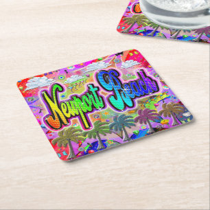 Dessous-de-verre Carré En Papier Montagnes russes Newport Beach Vista Express