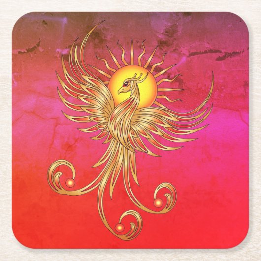 Dessous-de-verre Carré En Papier Montée de Phoenix (Devant)