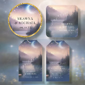 Dessous-de-verre Carré En Papier Moonlit Lake Forest Imaginaire Mariage