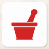 Dessous-de-verre Carré En Papier Mortier et pilon (Devant)