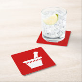 Dessous-de-verre Carré En Papier Mortier et pilon (En situation)