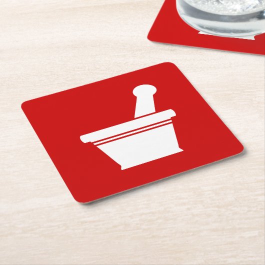 Dessous-de-verre Carré En Papier Mortier et pilon (Incliné)