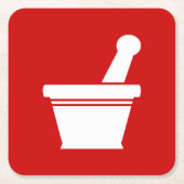 Dessous-de-verre Carré En Papier Mortier et pilon (Devant)