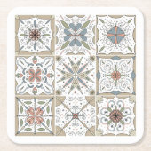 Dessous-de-verre Carré En Papier Mosaïque de tuile motif (Devant)