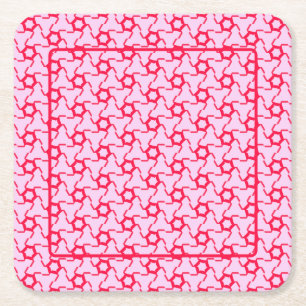 Dessous-de-verre Carré En Papier Mosaïque rose et rouge