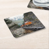 Dessous-de-verre Carré En Papier Moteur de train diesel classique (Incliné)