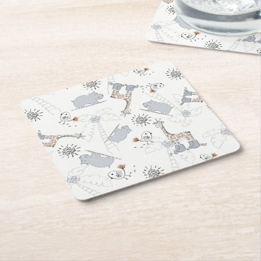 Dessous-de-verre Carré En Papier motif 2 de griffonnage (Incliné)