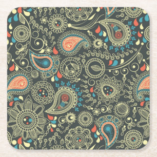 Dessous-de-verre Carré En Papier Motif 3 de Paisley