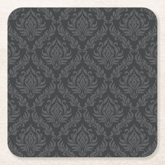 Dessous-de-verre Carré En Papier Motif 6 de damassé (Devant)