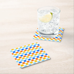 Dessous-de-verre Carré En Papier Motif à carreaux de feu et de glace