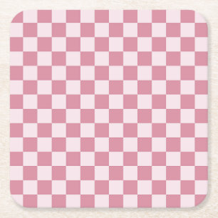 Dessous-de-verre Carré En Papier Motif à carreaux rose poussiéreux