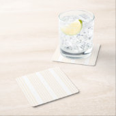 Dessous-de-verre Carré En Papier Motif à cinq rayures beige et blanc (En situation)