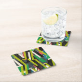 Dessous-de-verre Carré En Papier Motif à flux de suspension diagonal (En situation)