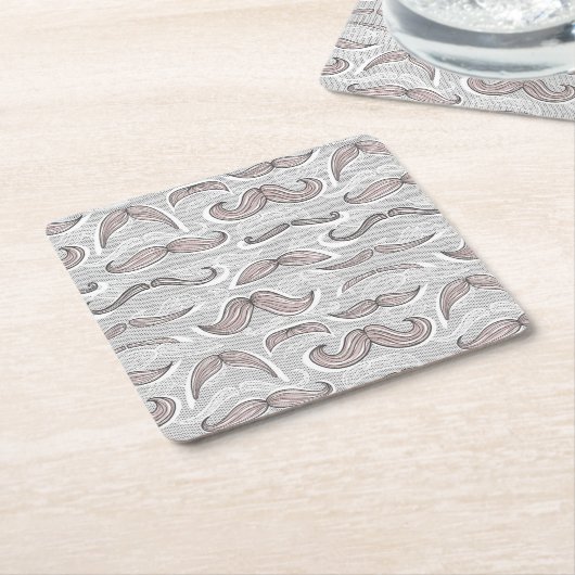 Dessous-de-verre Carré En Papier Motif à la mode de moustache (Incliné)